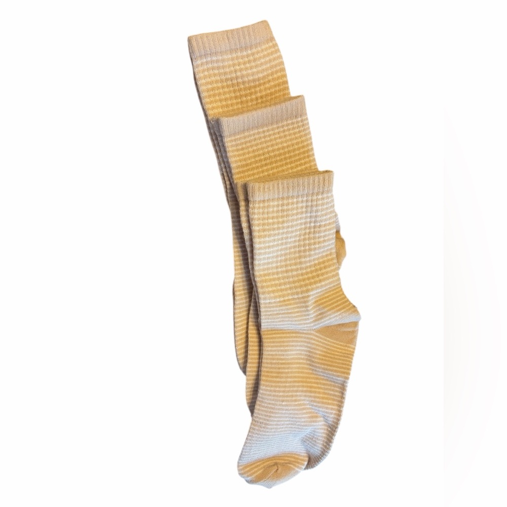 Tan Stripped Crew Socks - Set of 3
